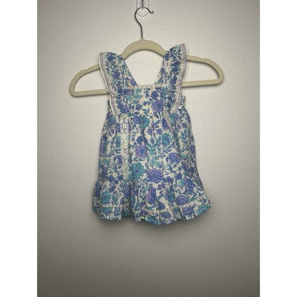 Happily Grey Kids Other - NEW Happily Grey Purple And Blue Floral Sleeveless Metallic Dress Size 12 Mos